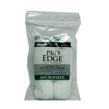 Linzer Linzer Pro Edge Microfiber 4 in. W X 3/8 in. Mini Paint Roller Cover 2 pk MR701 2 4